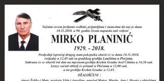 MIRKO PLANINIĆ 1929 – 2018