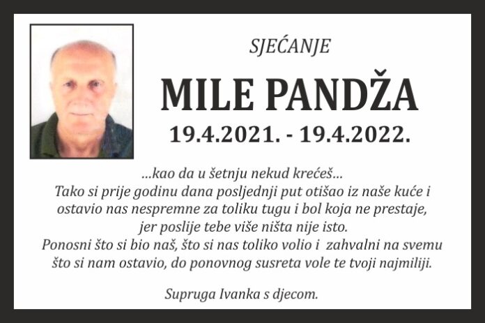Mile Pandza sjecanje