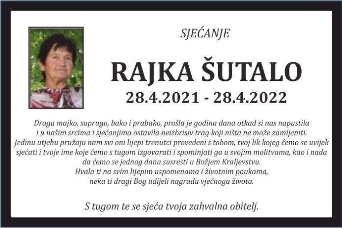 Rajka Sutalo sjecanje