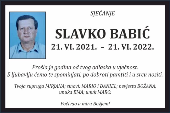 Slavko Babic sjecanje 2022
