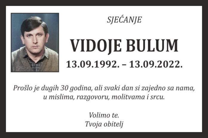 Vidoje Bulum sjecanje