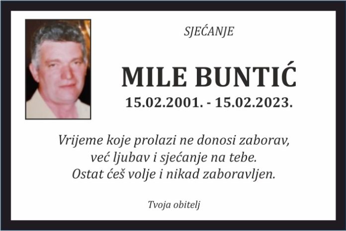 Mile Buntic sjecanje
