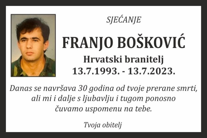 Franjo boskovic sjecanje 2023