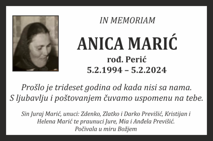 Anica Maric in memoriam