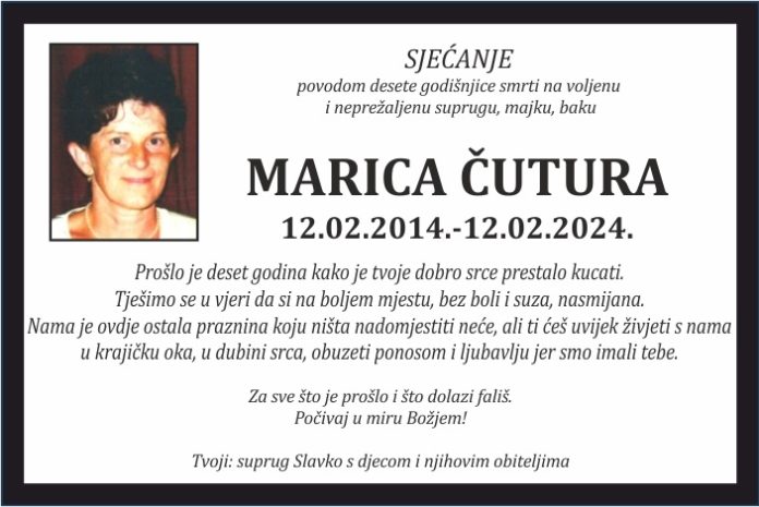 Marica Cutura sjecanje