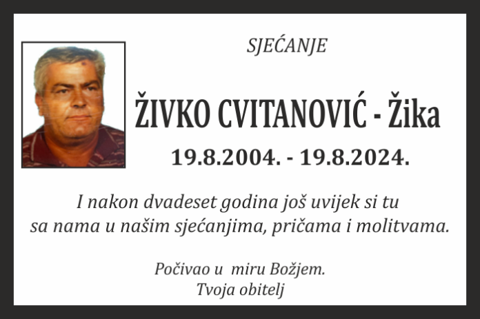 Zivko cvitanovic sjecanje