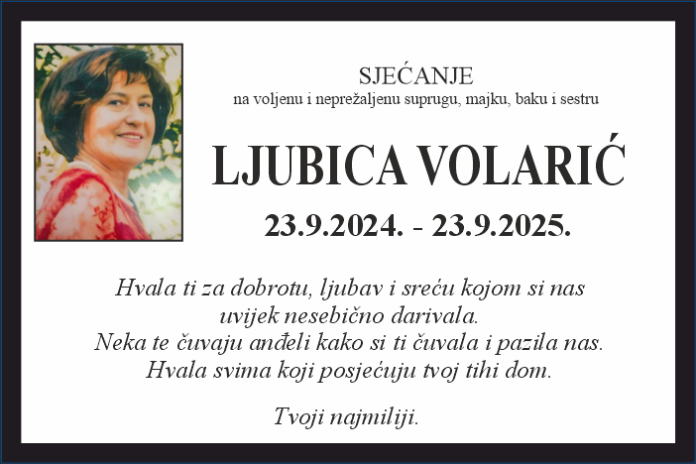 Ljubica volaric sjecanje