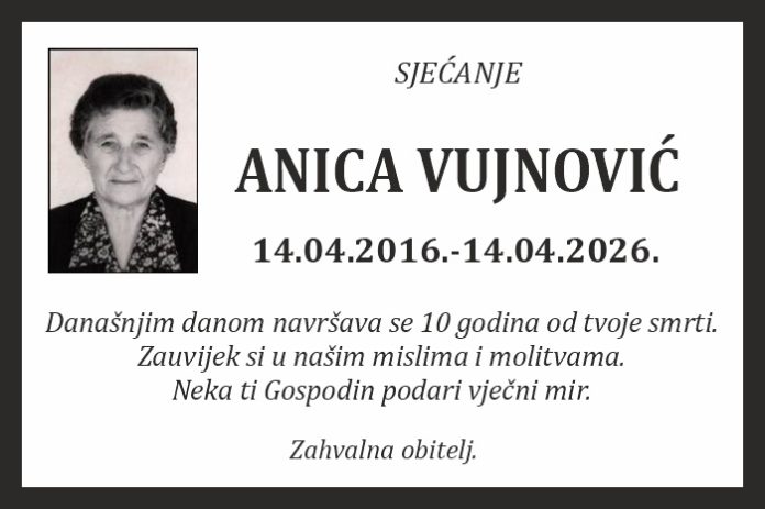 Anica Vujnovic sjecanje