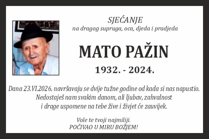 Mato Pazin sjecanje