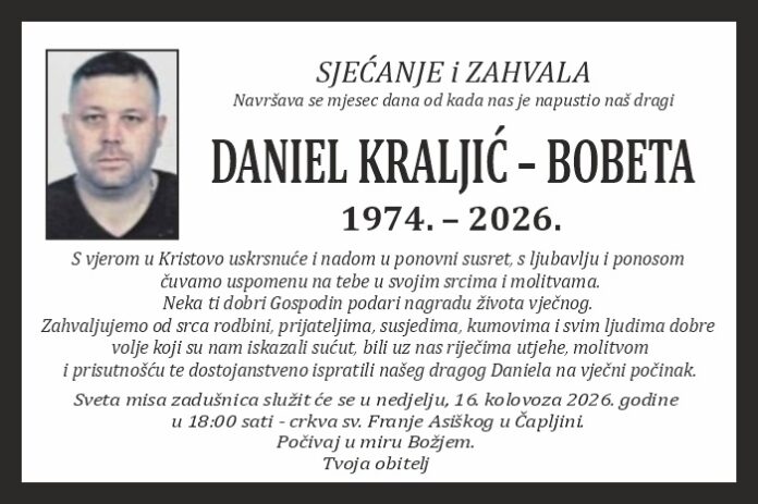 Danijel kraljic bobeta zahvala