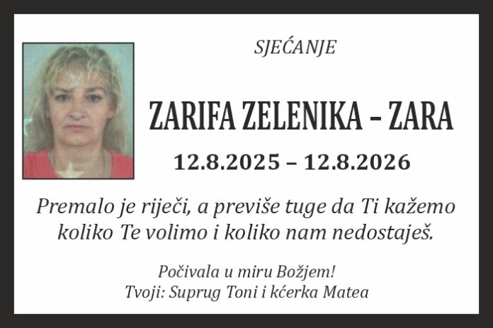 Zarifa Zelenika zara sjecanje1