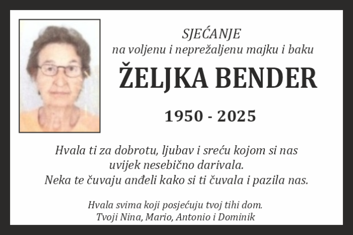 Zeljka Bender 26 sjecanje